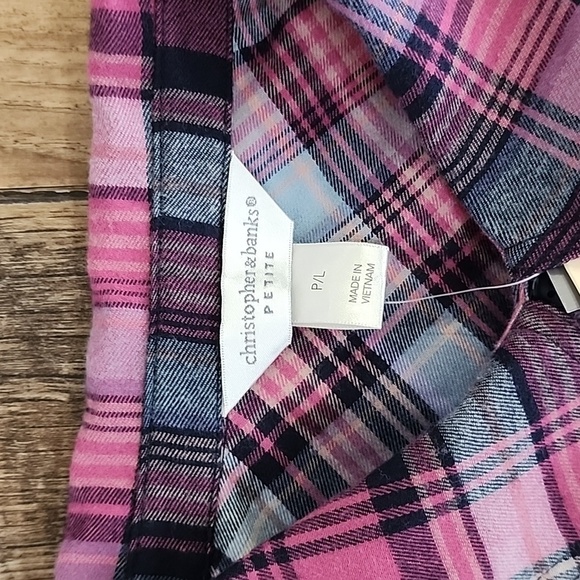 NWT Ladies Christopher & Banks Flannel Sz Petite Large - Picture 2 of 5
